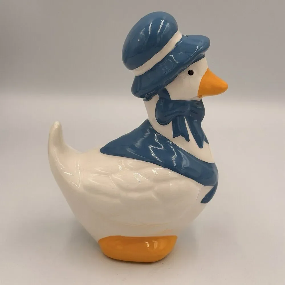 Vintage Country Duck Goose Scouring Pad Sponge Holder Ceramic w/ Box Taiwan